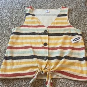 OLD NAVY striped tie-front top! Size MEDIUM